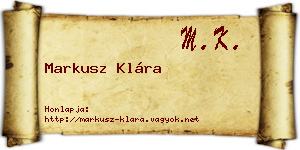Markusz Klára névjegykártya